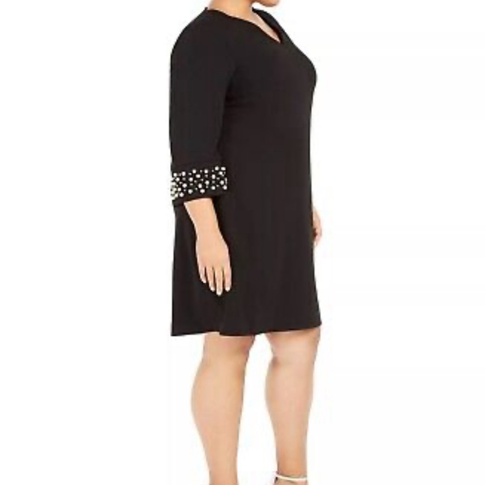 Calvin Klein Black Sheath Pearl Sleeve Dress, size 18W